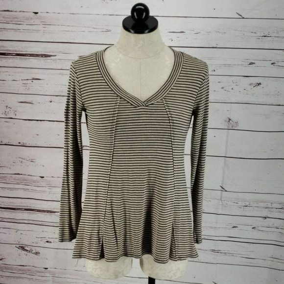 Altar'd State Anthropologie Woman's Striped Long Sleeve Blouse Small‎ - Picture 2 of 5